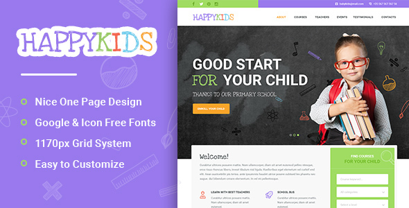 HappyKids - Primary School For Children PSD