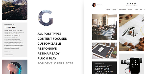 Grid - Responsive Portfolio - Tumblr Theme