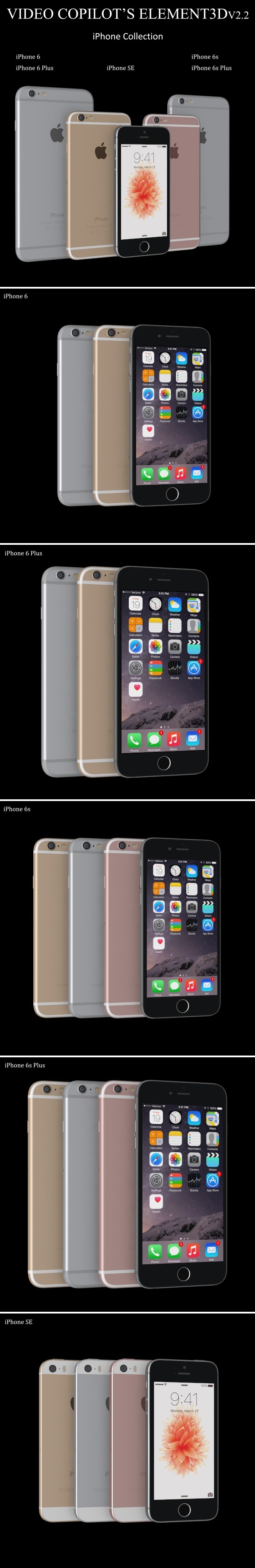 Element3D - iPhone Collection - 3DOcean Item for Sale
