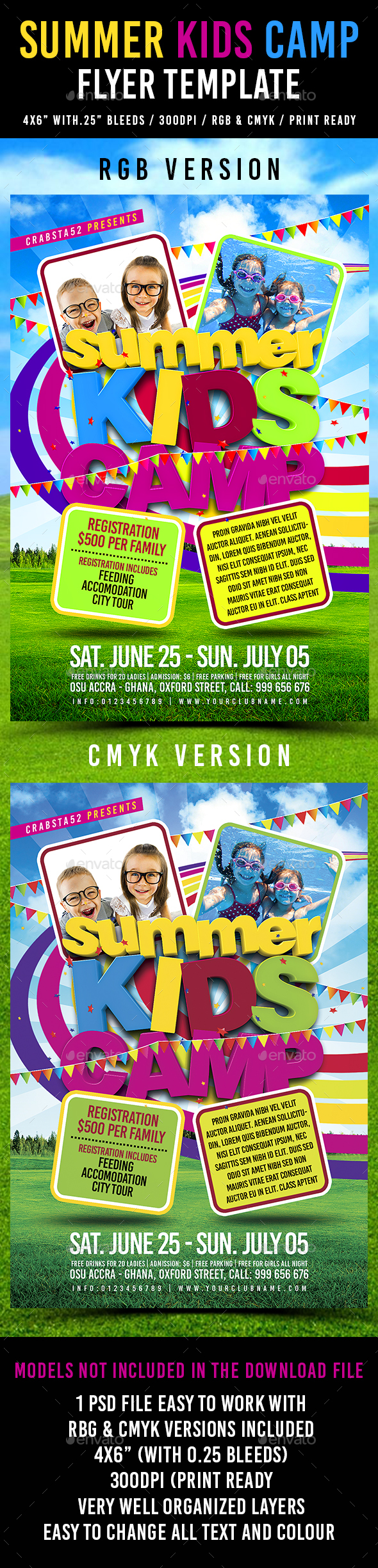 Summer Kids Camp Flyer Template