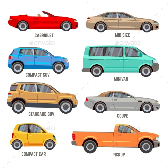 Car Types Flat Icons