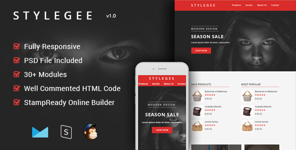 Stylegee - Multipurpose & Responsive Email Template + Builder