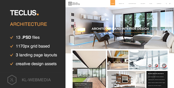 Teclus - Architecture PSD Template