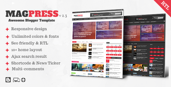 Magpress - Magazine Responsive Blogger Template