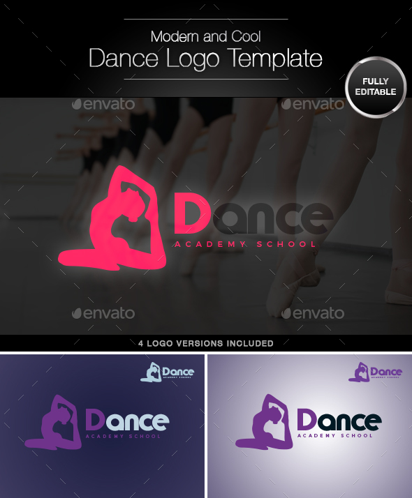 Dance and Fitness Vector Logo Template