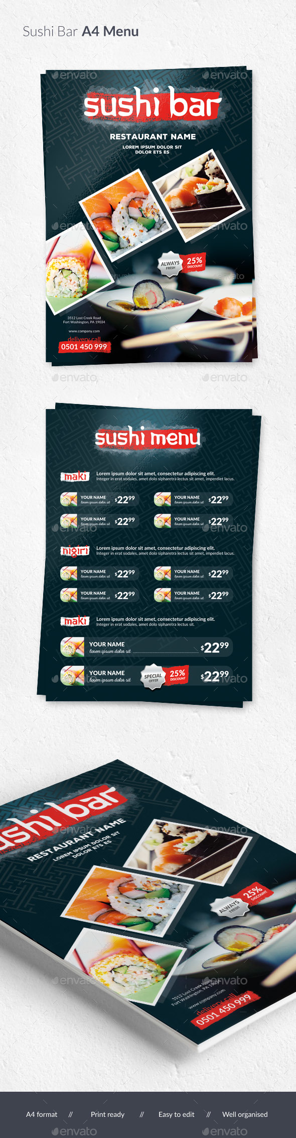 Sushi Menu Flyer