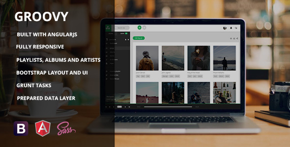 Groovy - AngularJS Music App Template