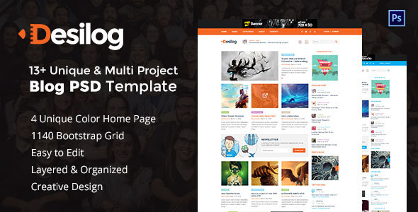 Desilog - Blog and File Resource PSD Template