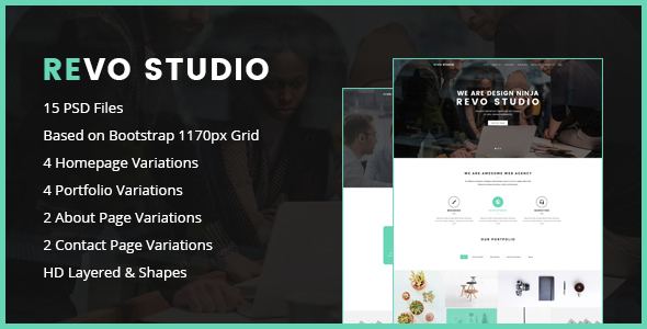 Revo Studio - One Page PSD Template