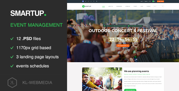 Smartup - Event Management PSD template