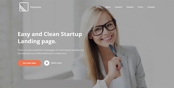 Vanessa - Easy Startup Landing Page