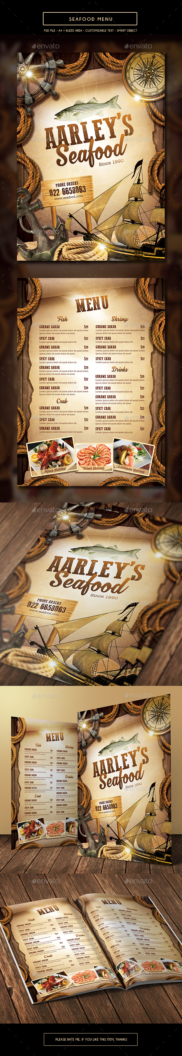 Seafood Menu Template