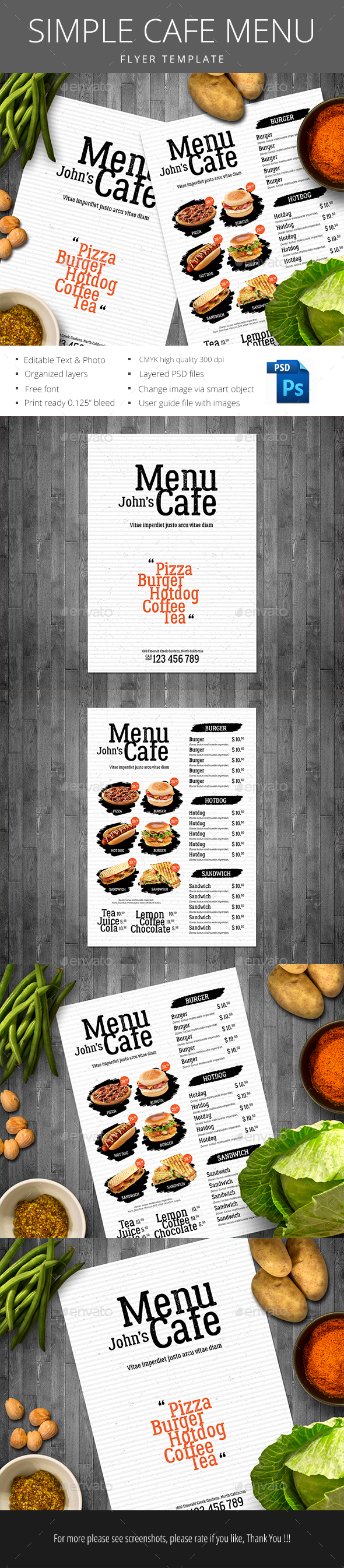 Simple Cafe Menu