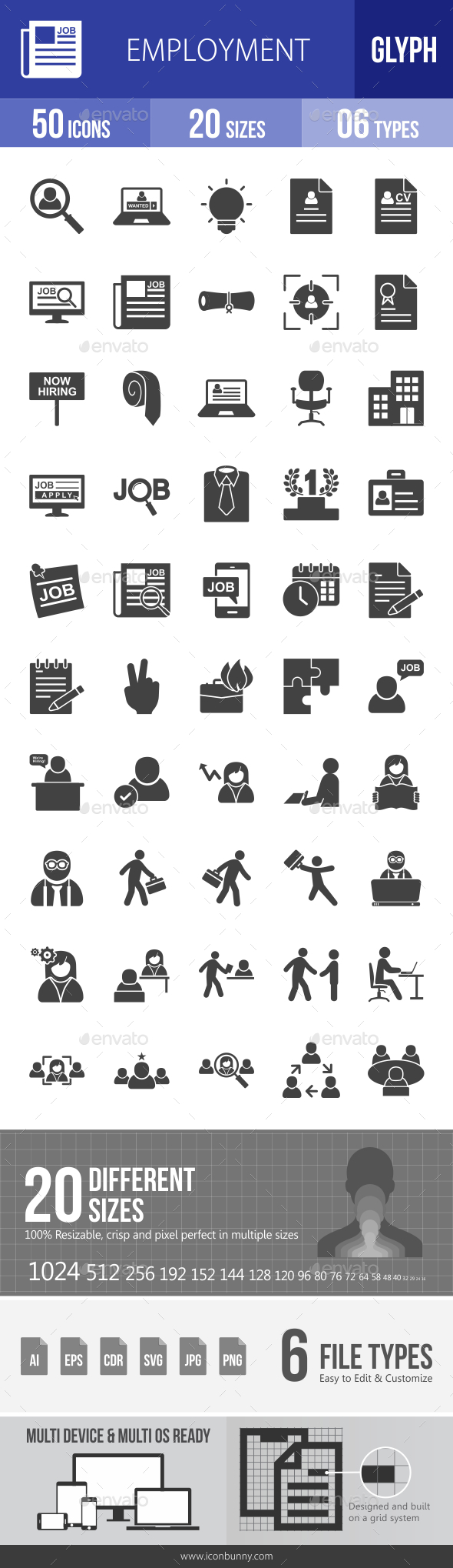 Employment Glyph Icons