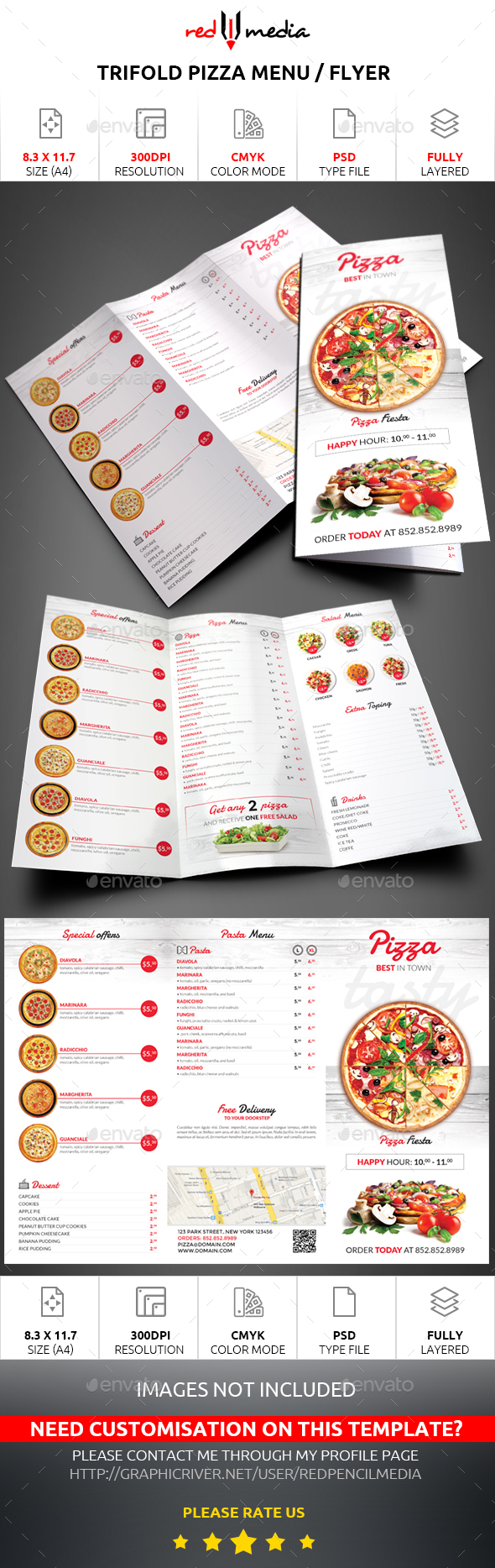 Trifold Pizza Menu / Flyer