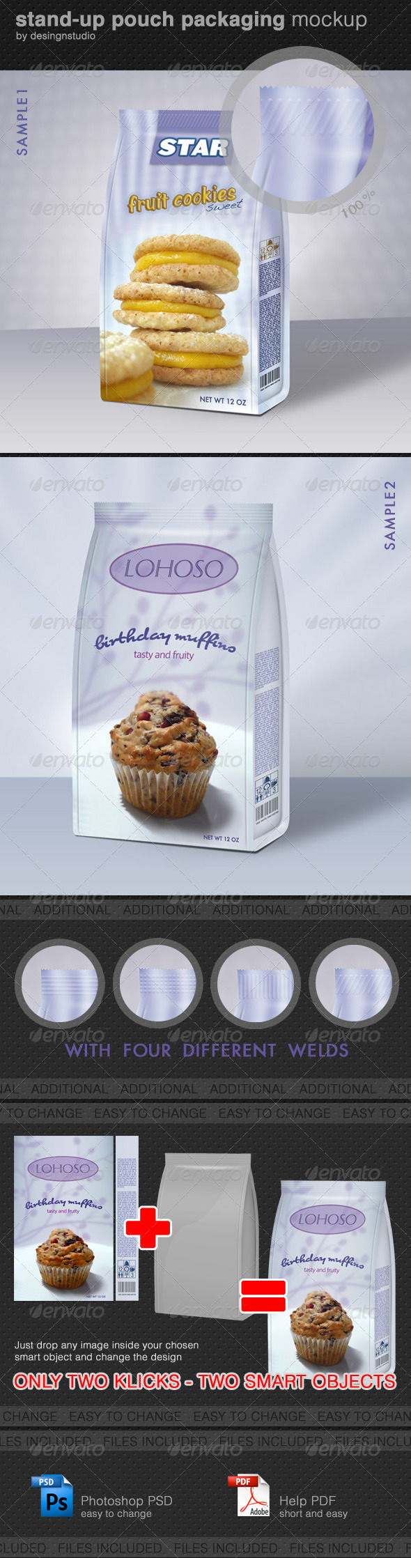 Stand-Up Pouch Packaging Mock-Up - Food and Drink Packaging