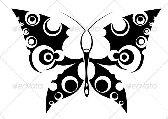 Butterfly tattoo isolated on white Butterfly tattoo isolated on white