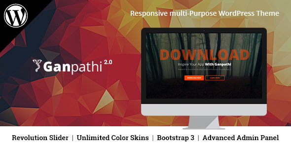 Ganpathi - Responsive App Landing Page WordPress Theme