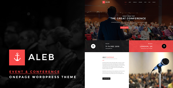 Aleb - Event & Conference Onepage WordPress Theme