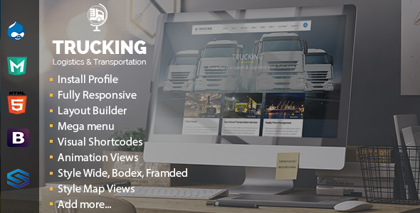 Trucking - Transportation & Commerce Drupal Theme