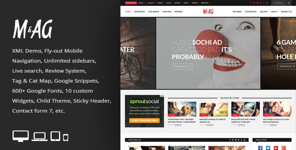 MAG = Grid Magazine / News WordPress Theme / Front-end Submission