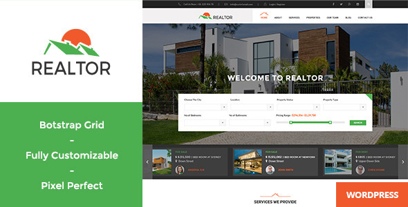 18 - Realtor - Responsive Real Estate WordPress Theme