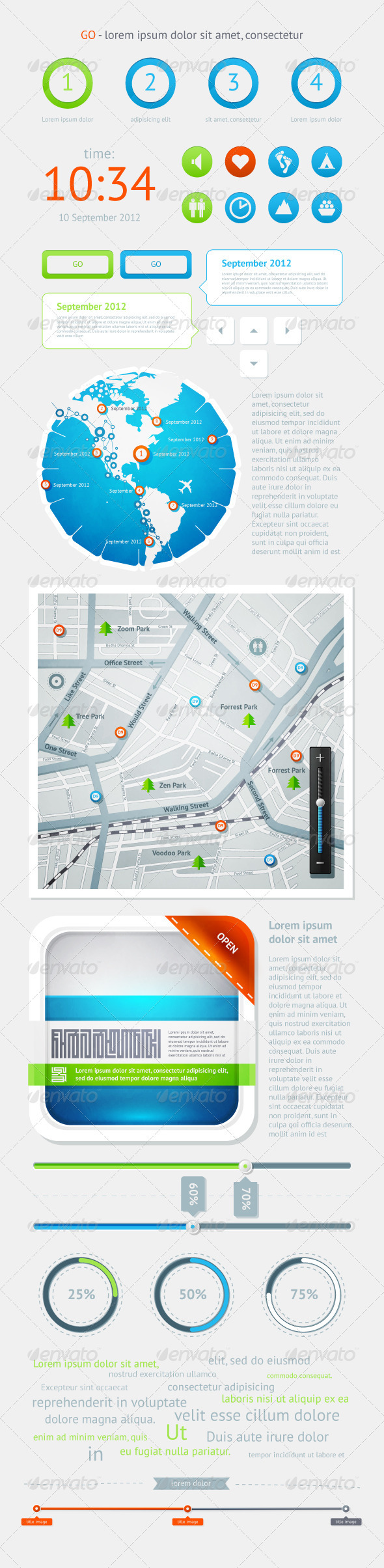 Elements of Infographics with Buttons and Menus Elements of Infographics with Buttons and Menus