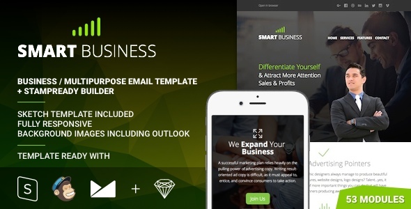 Business - Multipurpose Responsive Email Template + Stampready Builder