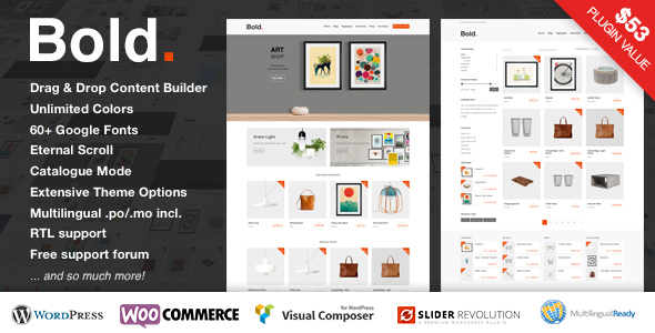 Bold. - A responsive Wordpress & WooCommerce Theme