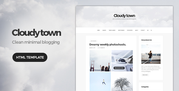 Cloudy Town - Clean Minimal Blog Template