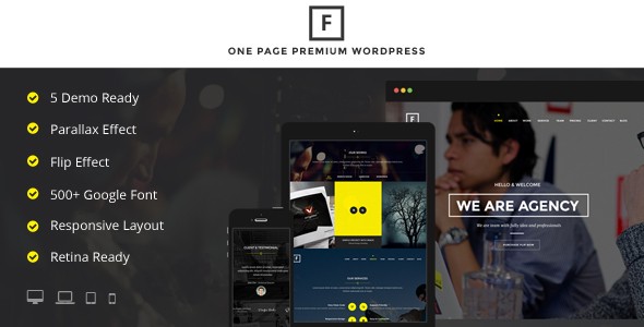 Flip - Flipping Page & One Page Wordpress Theme