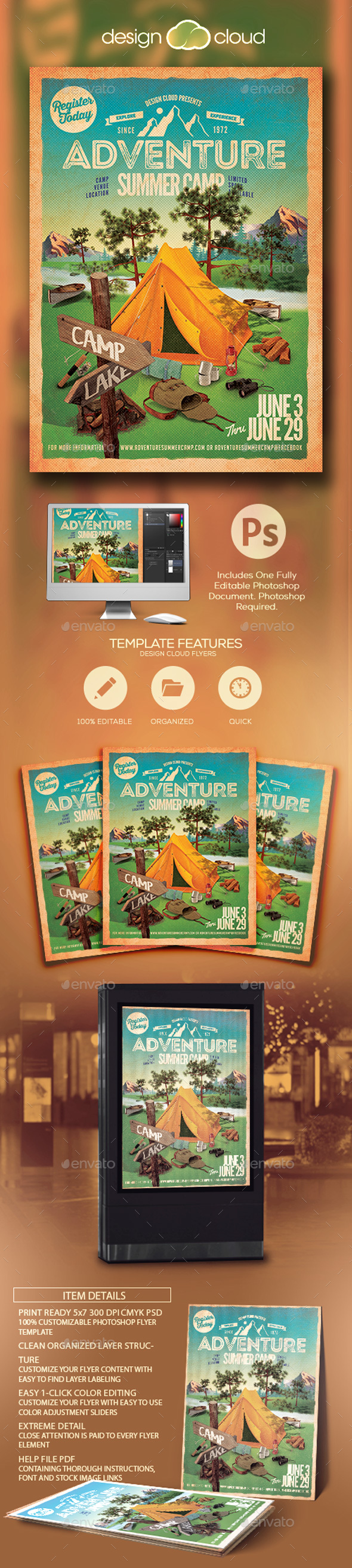 Adventure Summer Camp Flyer Template