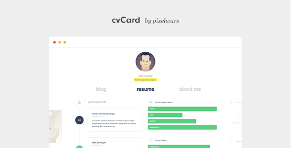 cvCard - Responsive vCard Template