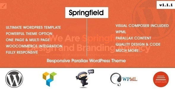 Springfield - Responsive Parallax WordPress Theme