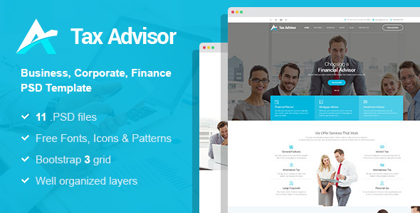 Tax Adviser - Financial Consulting/Attorney PSD Template