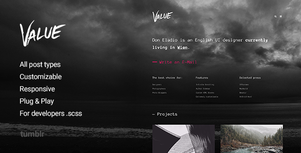 Value | Portfolio, Grid-based, Theme