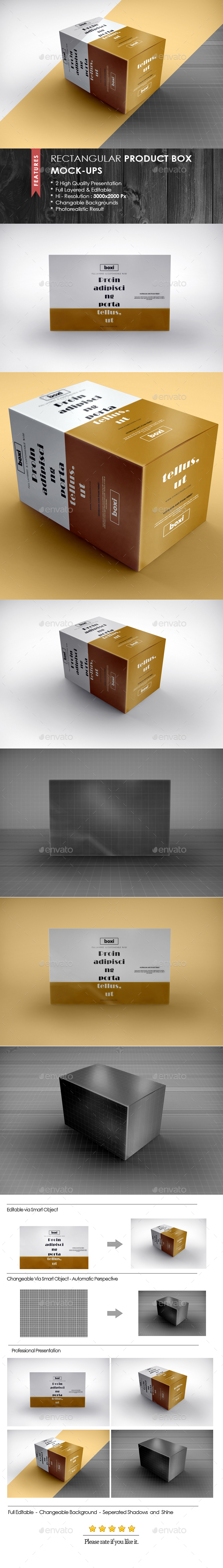 Rectangular Product Box Mock-Ups