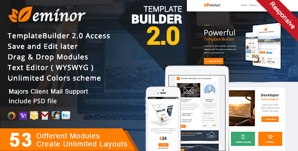 Eminor - Responsive Email + MailBuild Online
