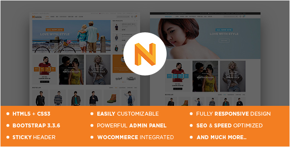 Nexon is a responsive Wordpress WooCommerce theme which is fully customizable and suitable for any kind of eCommerce store on any device. This responsive theme