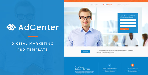 Adcenter - Digital Marketing PSD Template