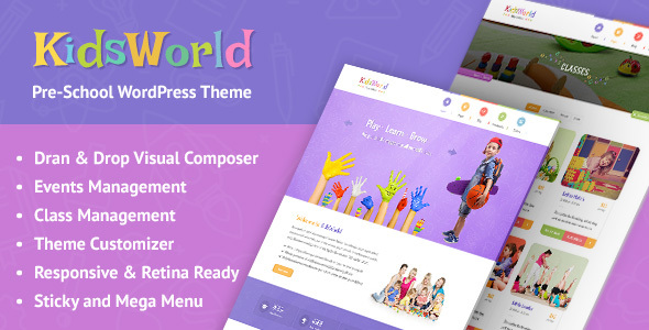 KidsWorld - Children Kindergarten WordPress Theme