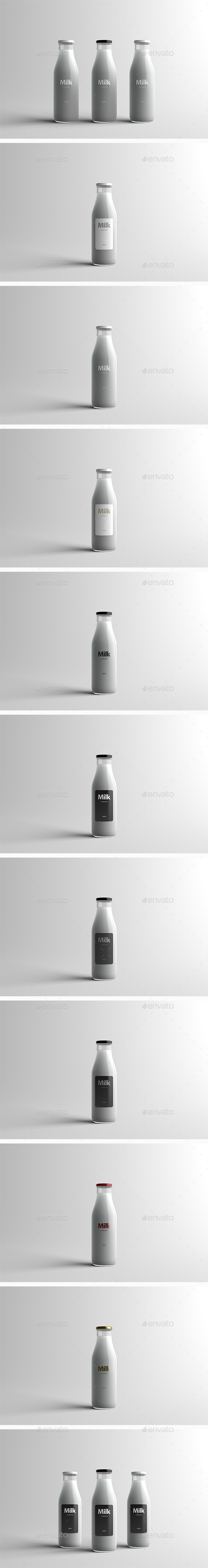 Milk Bottle Packaging Mock-Up