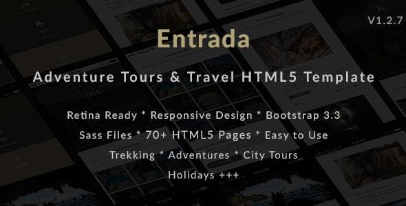 Tours & Travel HTML Template for Tour Agency - Entrada