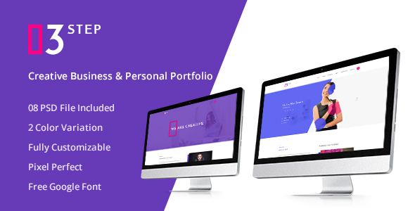 3 Step- Creative Business & Personal PSD Template