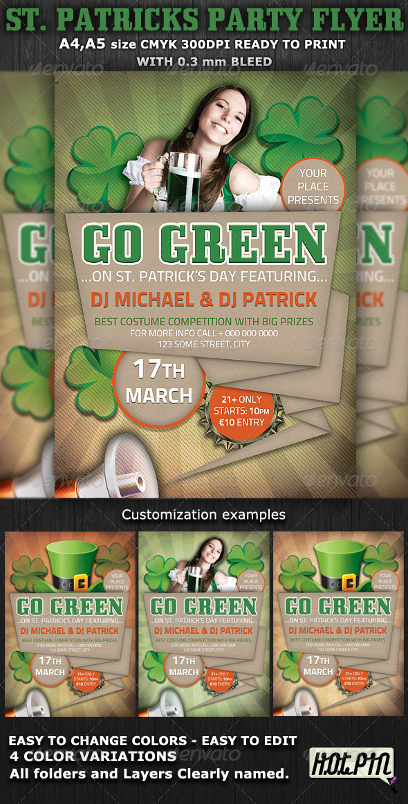 St. Patricks Party-Club Flyer Template v3
