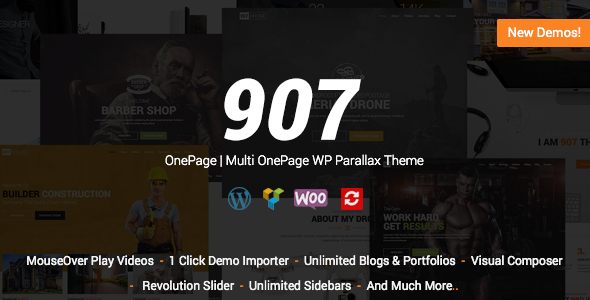 907 - Responsive WP One Page - Multi One Page Parallax