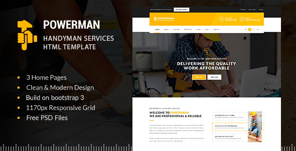 POWERMAN - Handyman Services HTML