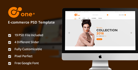 One+ Jewelry & Watch Fashion E-commerce PSD Template