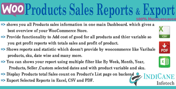 WooCommerce Product Sales Report and Exporter
