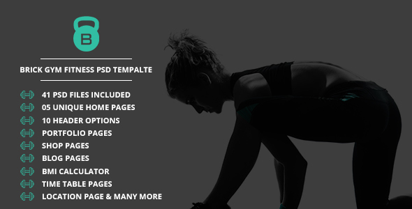 Brick  Fitness PSD Template